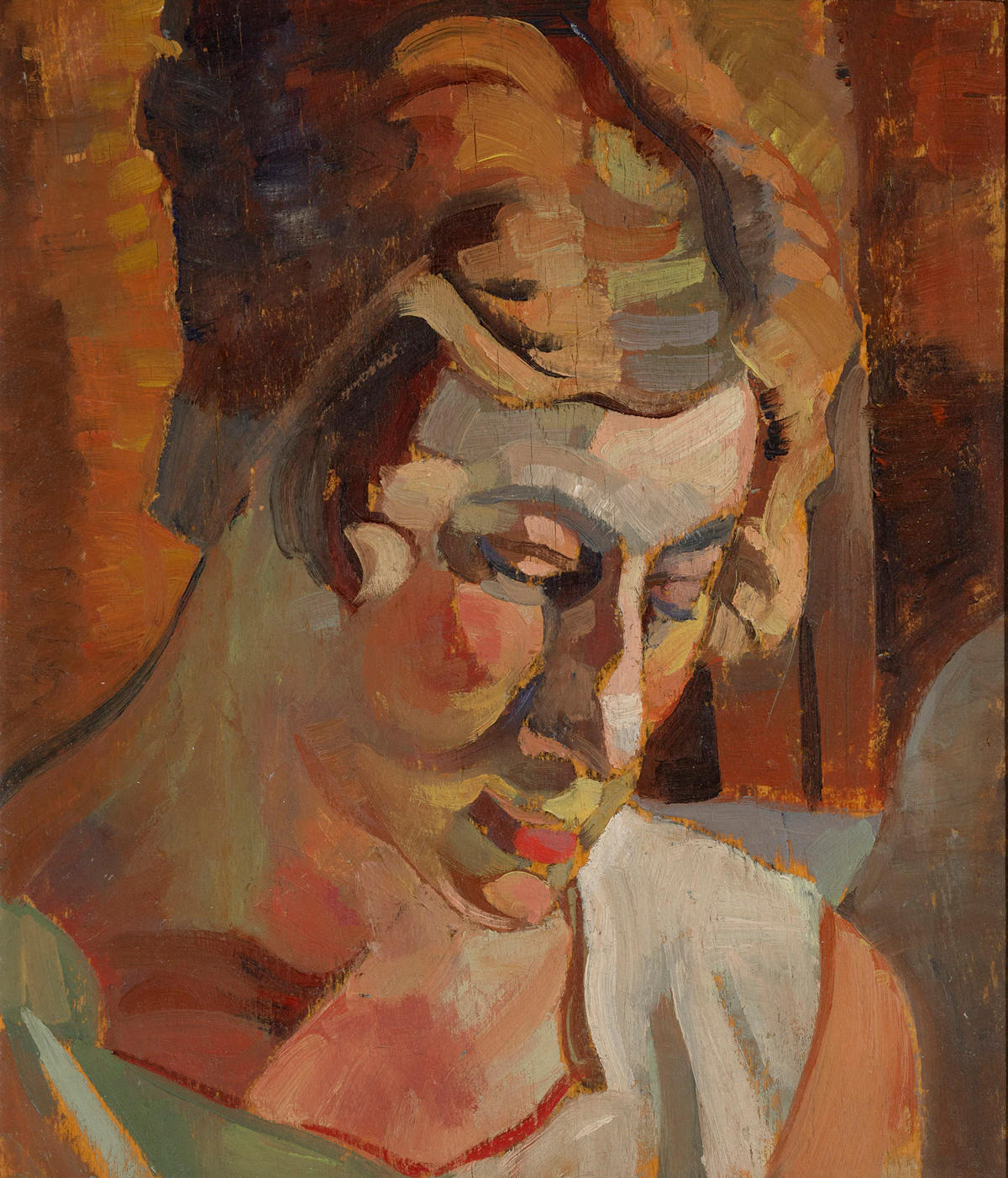 Pegi Nicol MacLeod, Portrait of a Woman (Coastal Landscape), double-sided oil on board