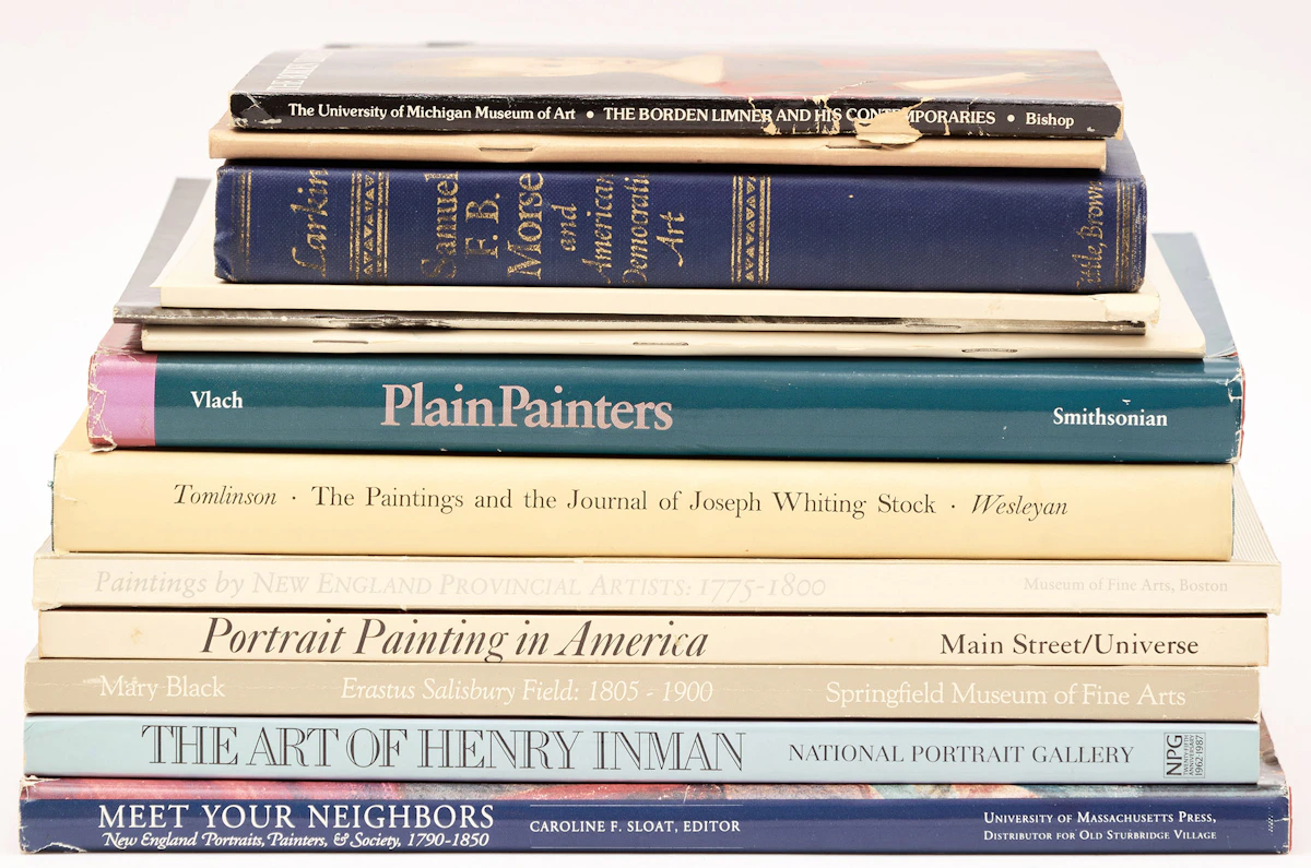 Books and Reference, A Selection of Thirteen 19th Century New England Folk Art and Artist Reference Books, 13 books