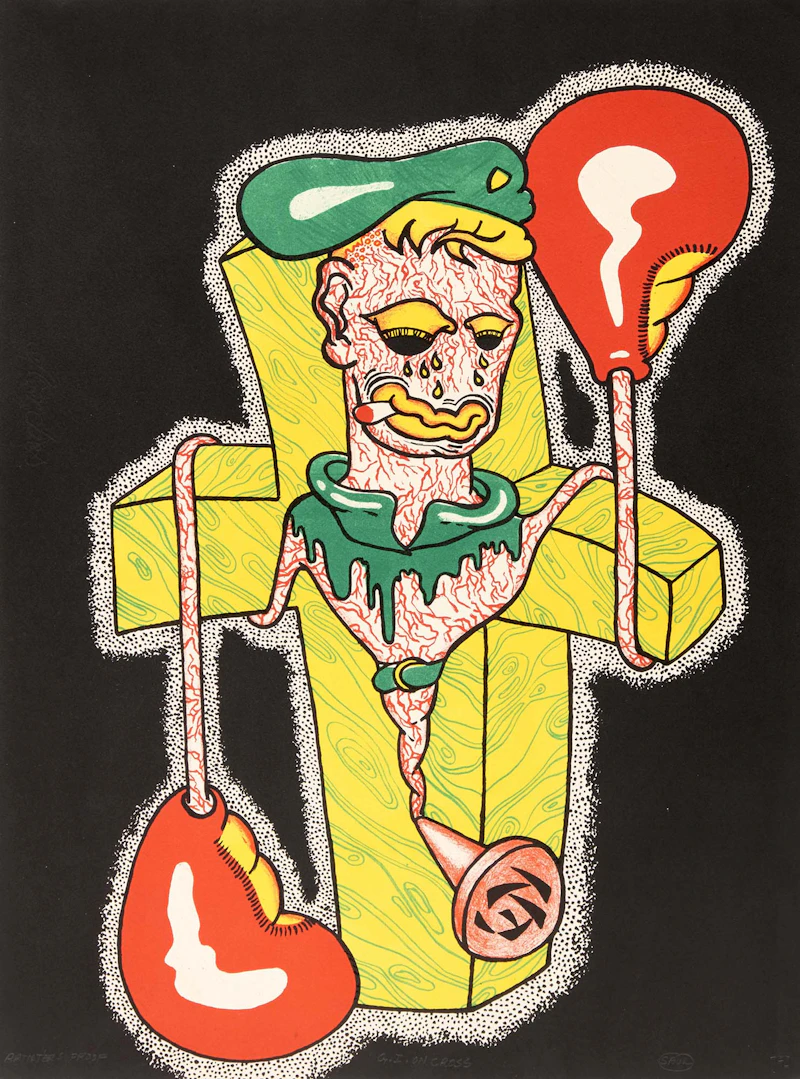 G.I. on Cross by Peter Saul