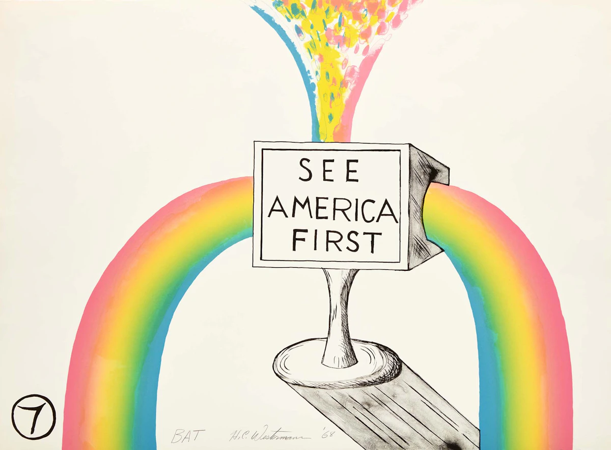 Horace Clifford Westermann, See America First #7, colour lithograph, 1968