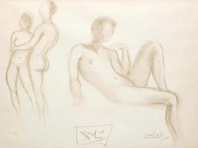 Salvador Dalí, Nude Couples (from Nudes Portfolio) (Field 70-8), lithograph - view 1