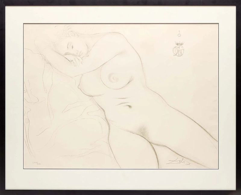 Salvador Dalí, Sleeping Nude (from Nudes Portfolio) (Field 70-8F), lithograph - view 2
