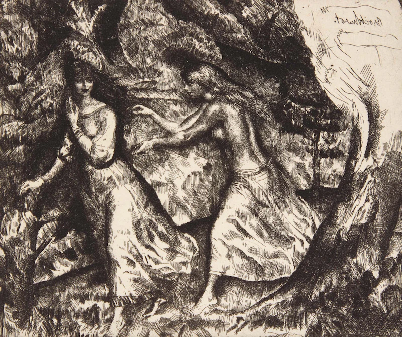 Gerald Leslie Brockhurst, The Three Sisters and In the Wood, two etchings - view 4
