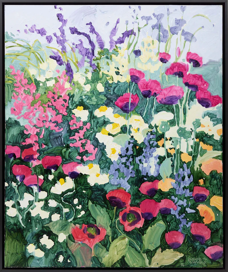 Claude A. Simard, En Jardin en plein été, acrylic on canvas, 1994 - view 2