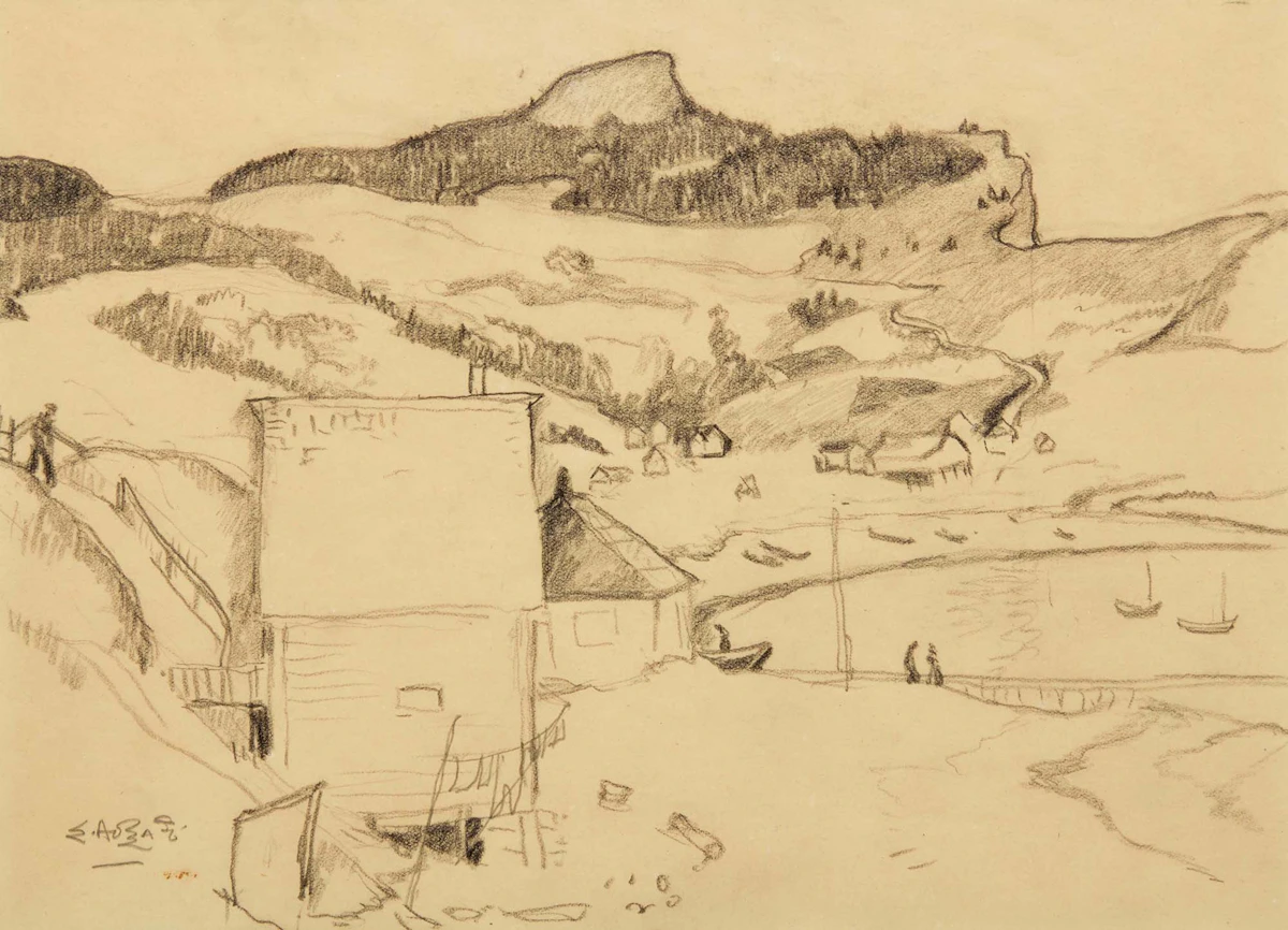 Edwin Headley Holgate, Gaspé, Quebec, pencil on paper