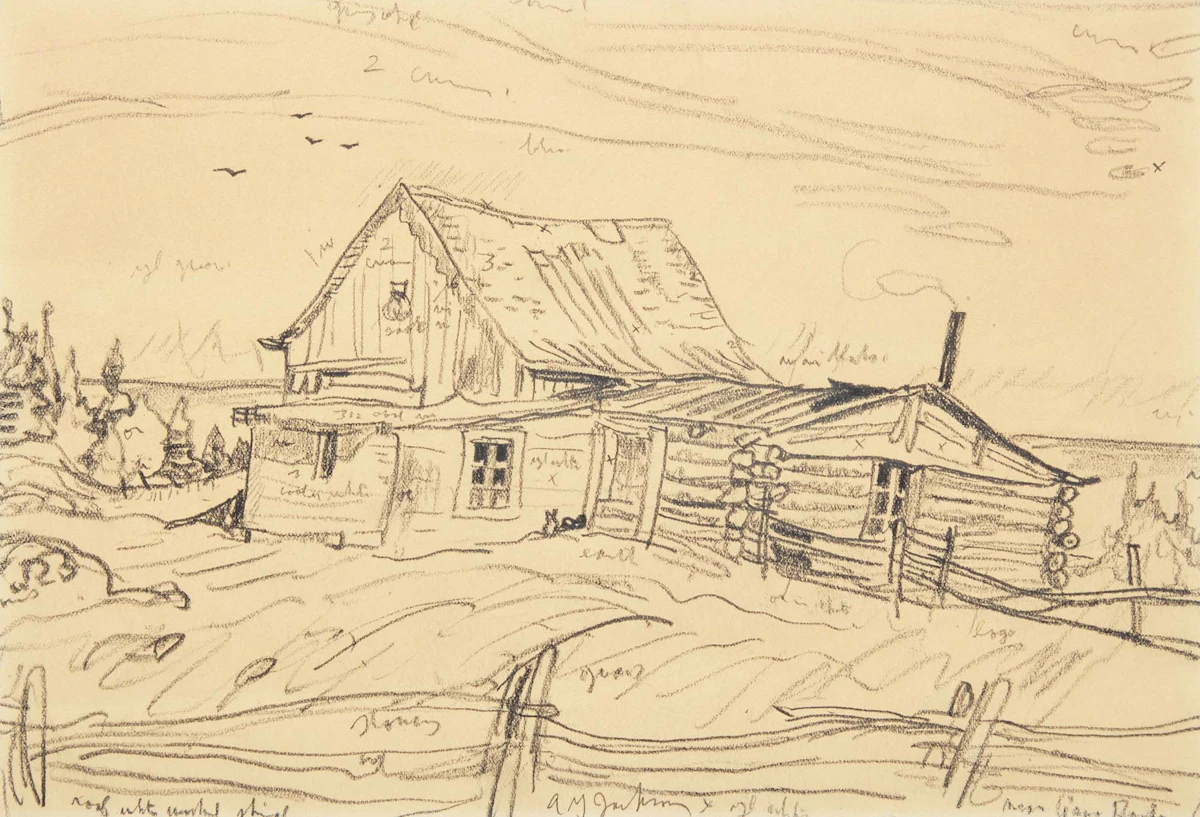 Alexander Young Jackson, Near Gros Roche, Quebec, pencil on paper