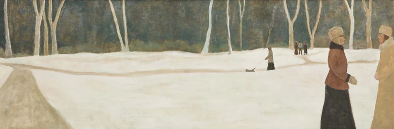 Pierre  Turgeon, Untitled ("Winter Landscape with Figures"), oil on canvas