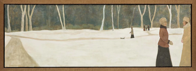 Pierre  Turgeon, Untitled ("Winter Landscape with Figures"), oil on canvas - view 2