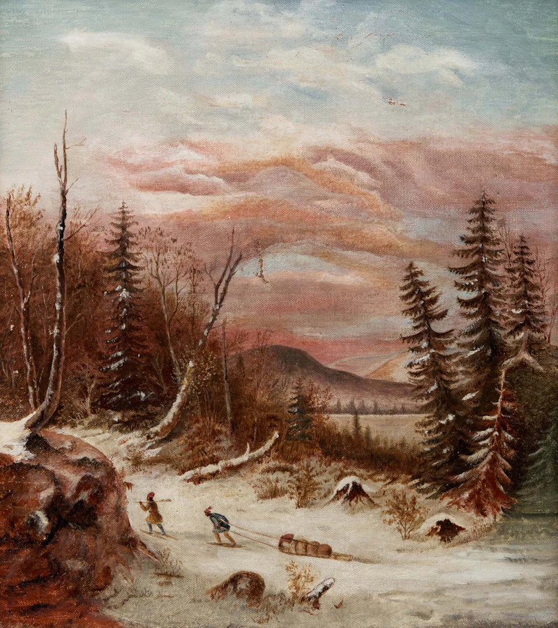 (After) Cornelius Krieghoff, North Shore on the Way to Cap Tourmente, oil on canvas