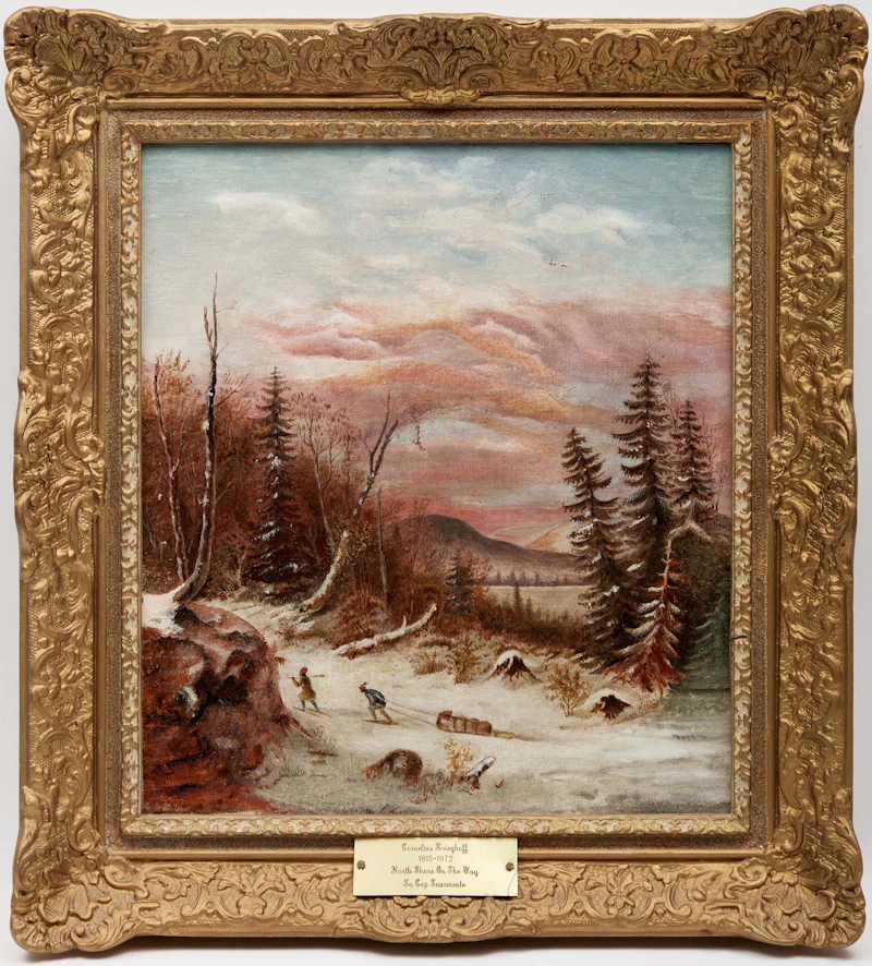 (After) Cornelius Krieghoff, North Shore on the Way to Cap Tourmente, oil on canvas - view 2