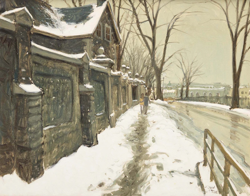 John Little, Pine Ave., Montreal, 1968, oil on board