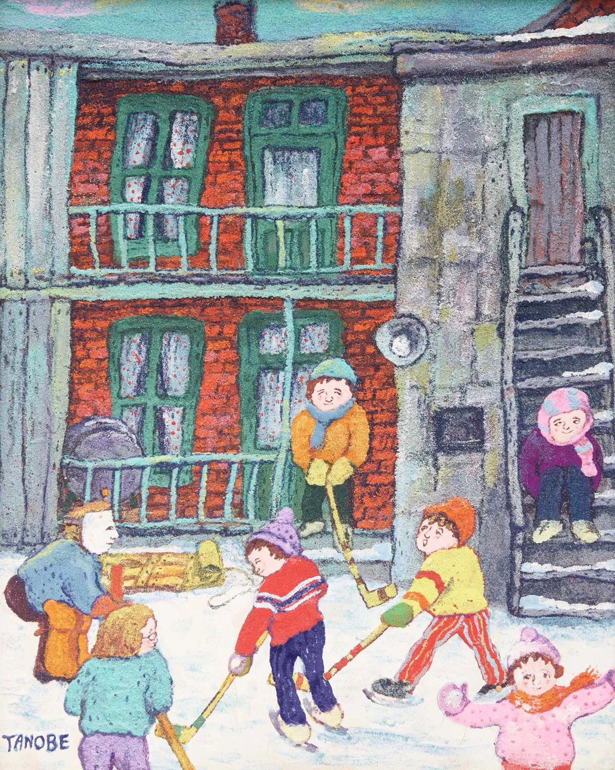 Miyuki Tanobe, Alley Scene, nihonga