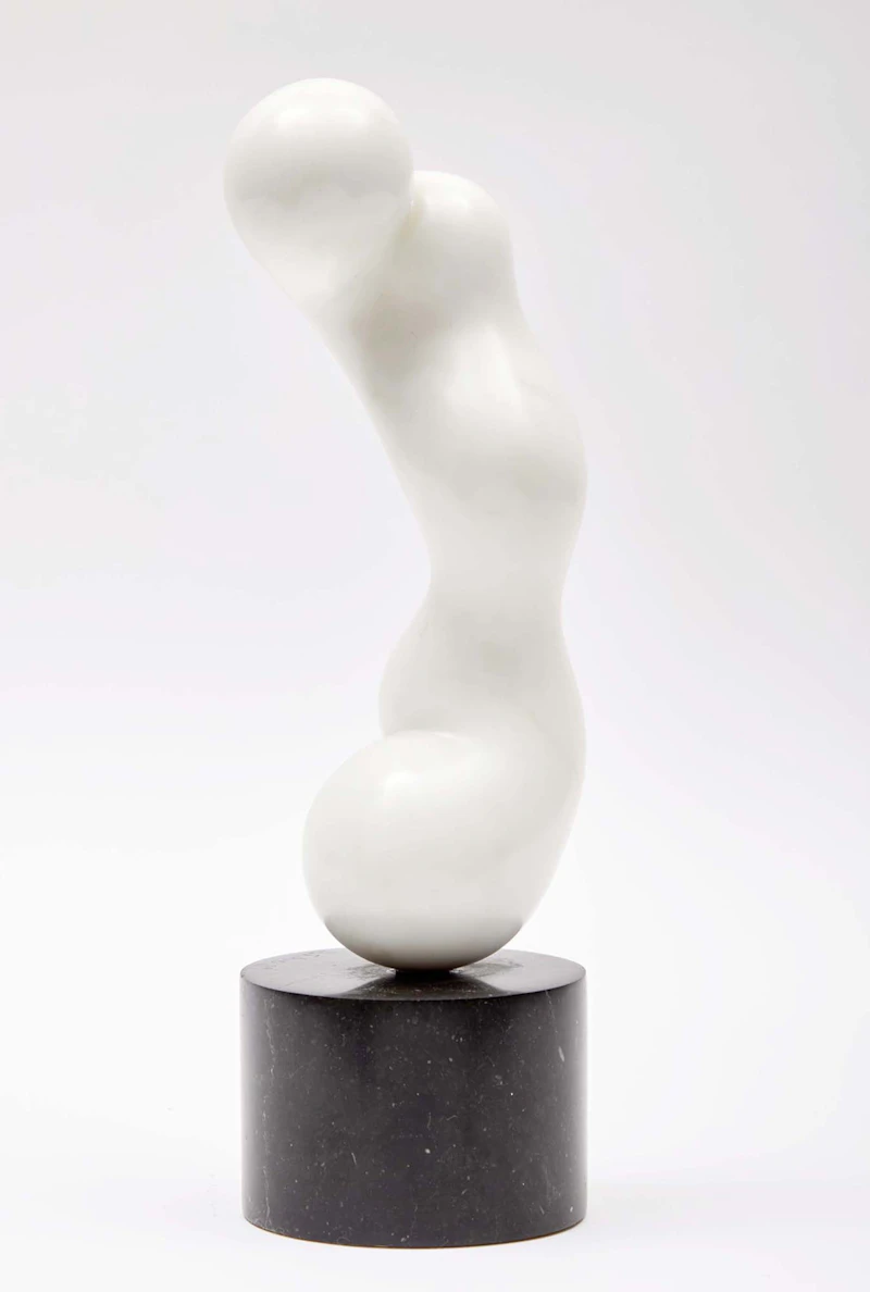 Jim Ritchie, Abstract Form (Black); Abstract Form (White), two marble sculptures - view 3