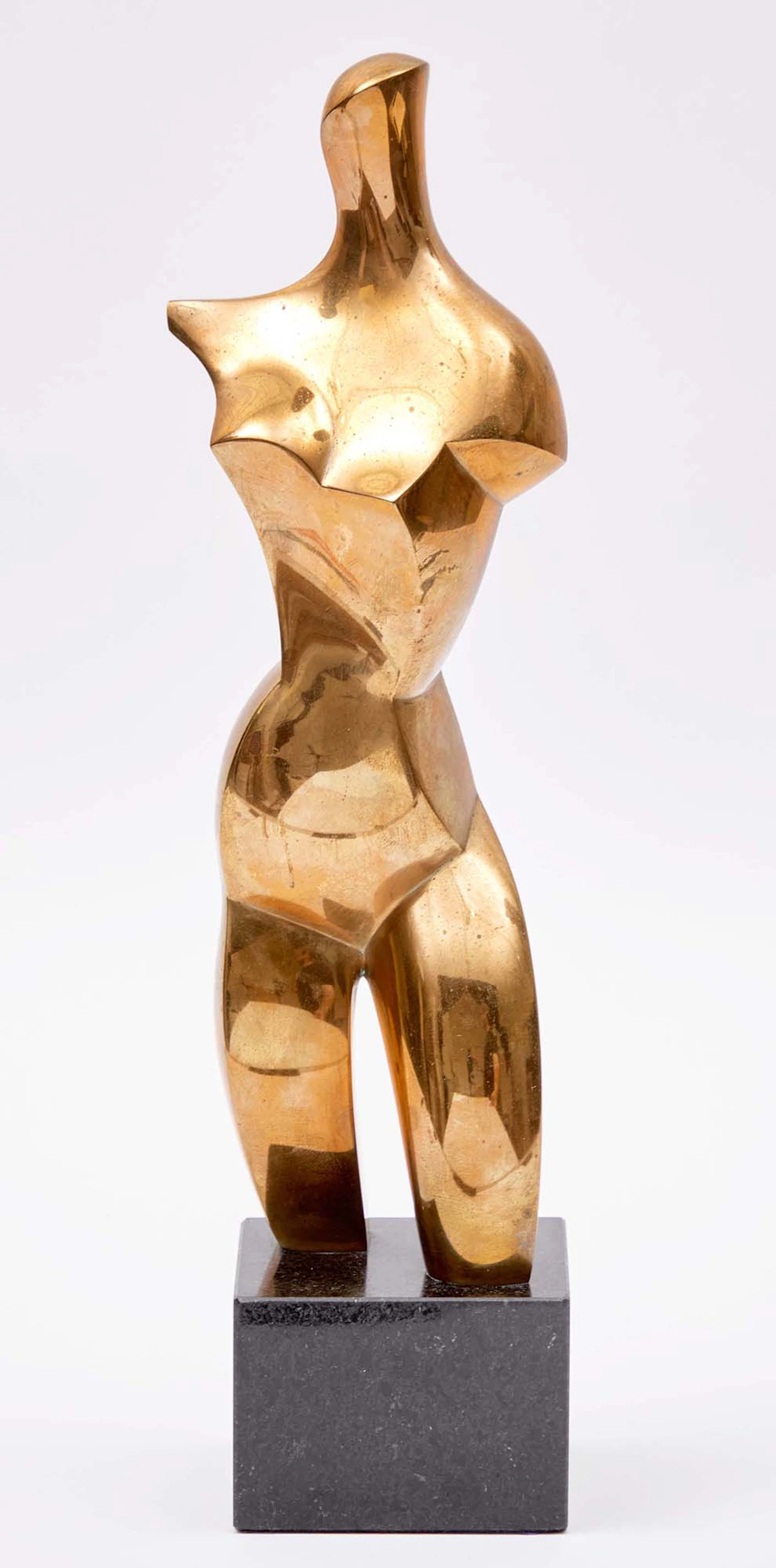 Jim Ritchie, Female Figure; Cubist Nude, bronze sculpture; pastel on paper