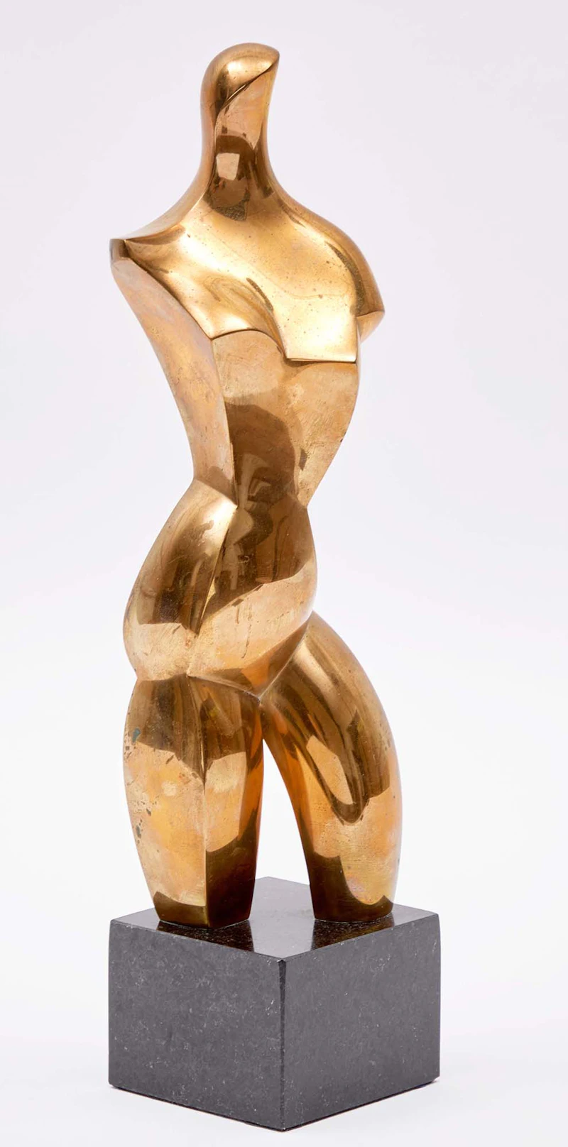 Jim Ritchie, Female Figure; Cubist Nude, bronze sculpture; pastel on paper - view 2