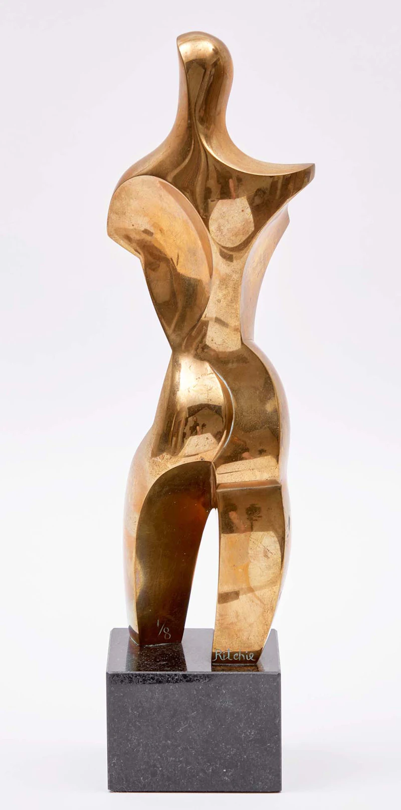 Jim Ritchie, Female Figure; Cubist Nude, bronze sculpture; pastel on paper - view 4