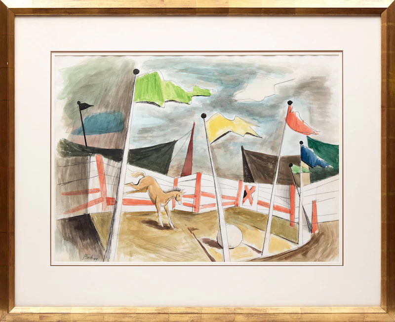 Jack Hamilton Bush, At the Fair #2 (Pony), 1949, watercolour and charcoal - view 2