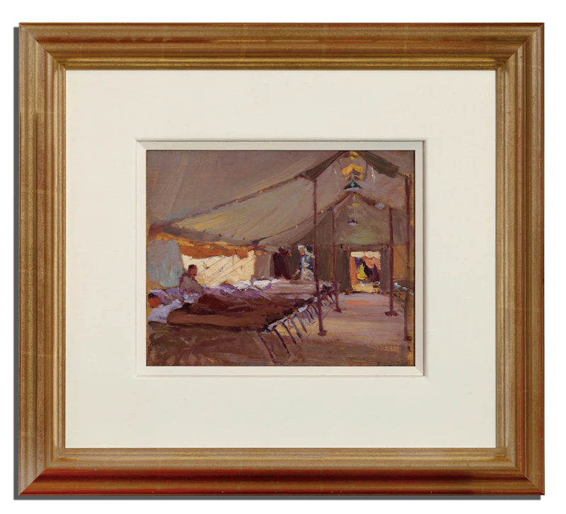 John William Beatty, Interior of a Field Hospital Tent (circa 1918), oil on panel, circa 1918 - view 2