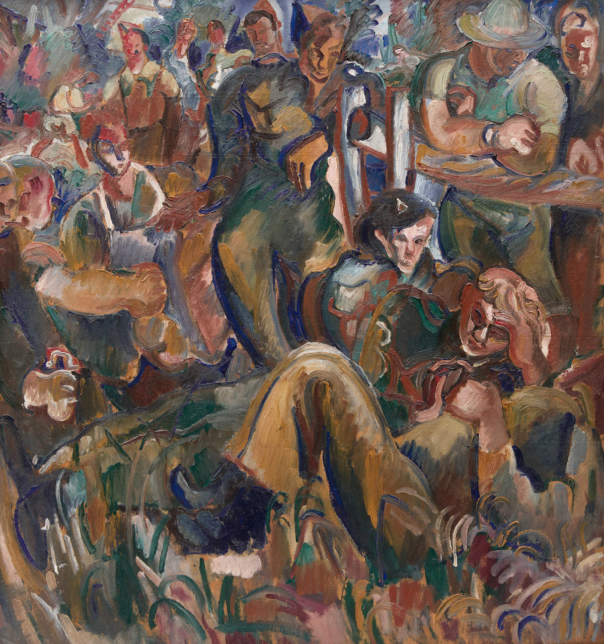 Pegi Nicol MacLeod, Soldiers at Rest, oil on board