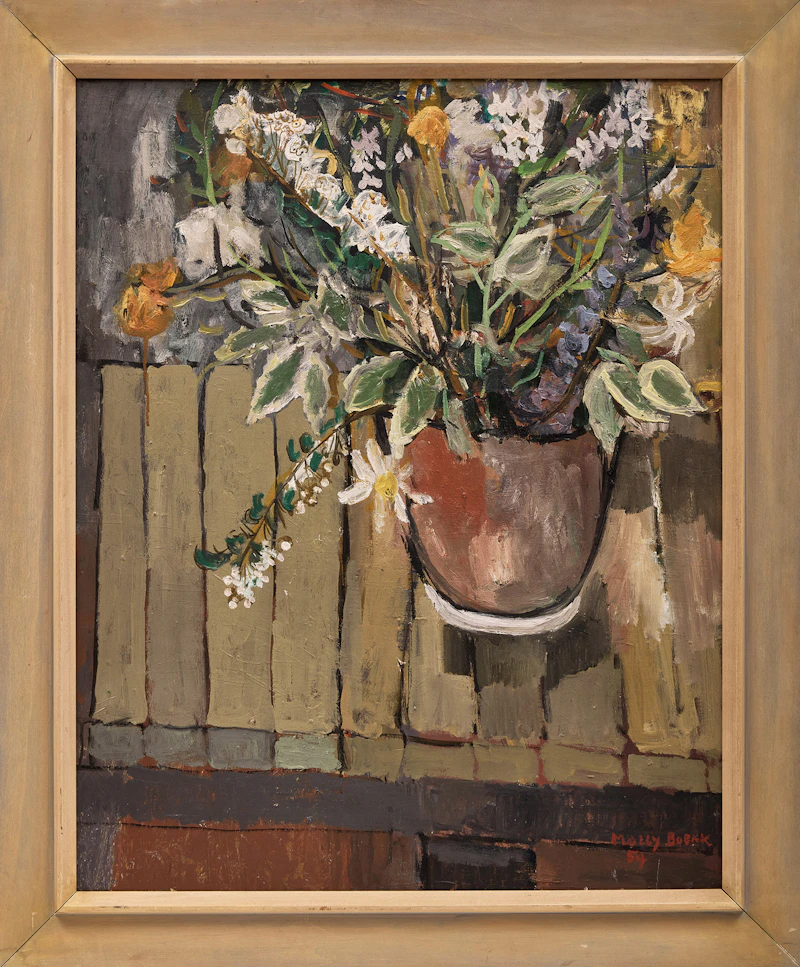 Molly Lamb Bobak, Flowers 4, 1954, oil on board - view 2