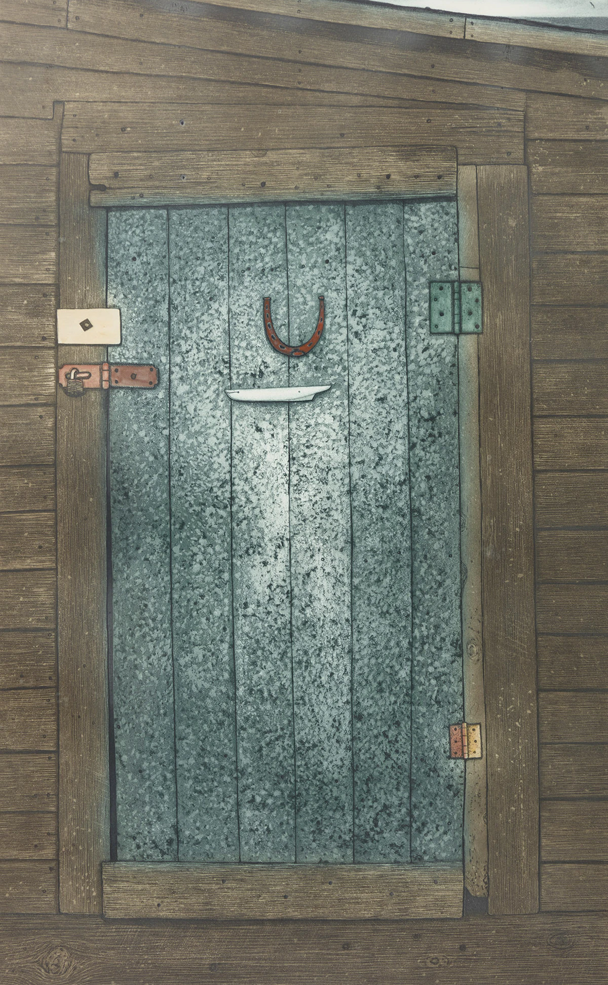 David Lloyd Blackwood, Ephraim Kelloway's Door, 1981, etching and aquatint