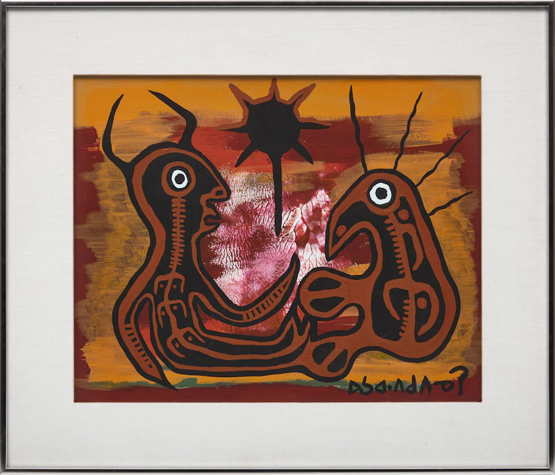 Norval Morrisseau, Ojibway Shaman and Spirit Helper, 1975, acrylic on board - view 2