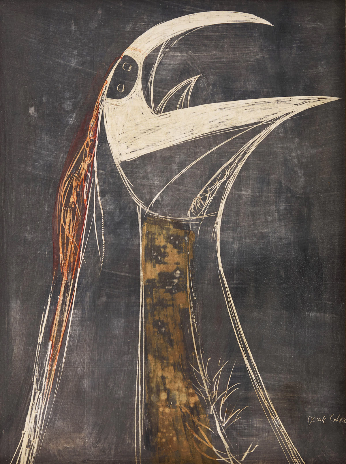 Oscar Cahén, Untitled, circa 1950, watercolour and pastel on paper laid down on board
