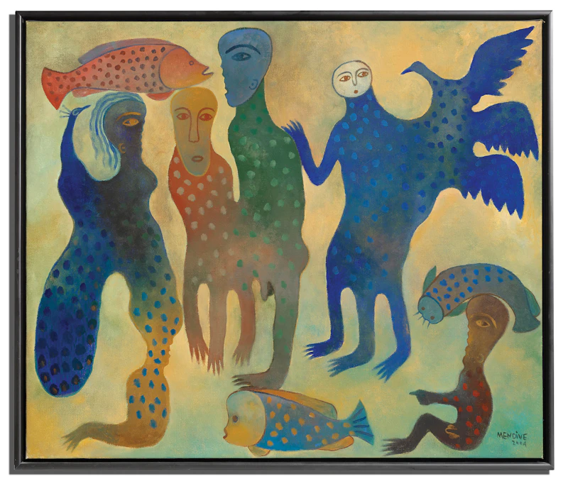Manuel Mendive, El pez de oshún, 2004, acrylic on canvas - view 2