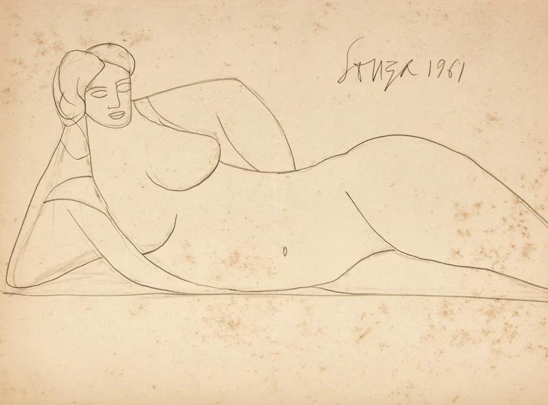 Reclining Nude by Francis Newton Souza