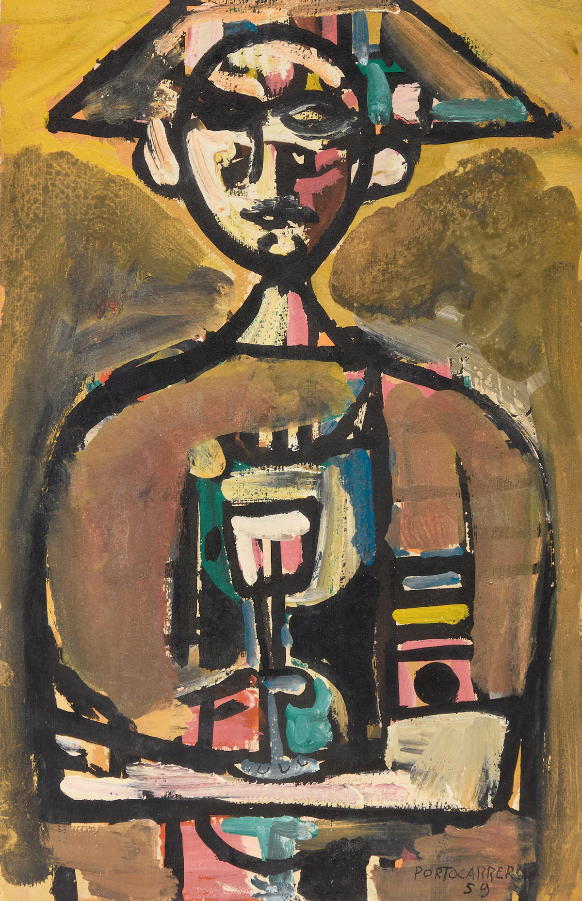 René Portocarrero, Untitled, gouache on paper, 1959