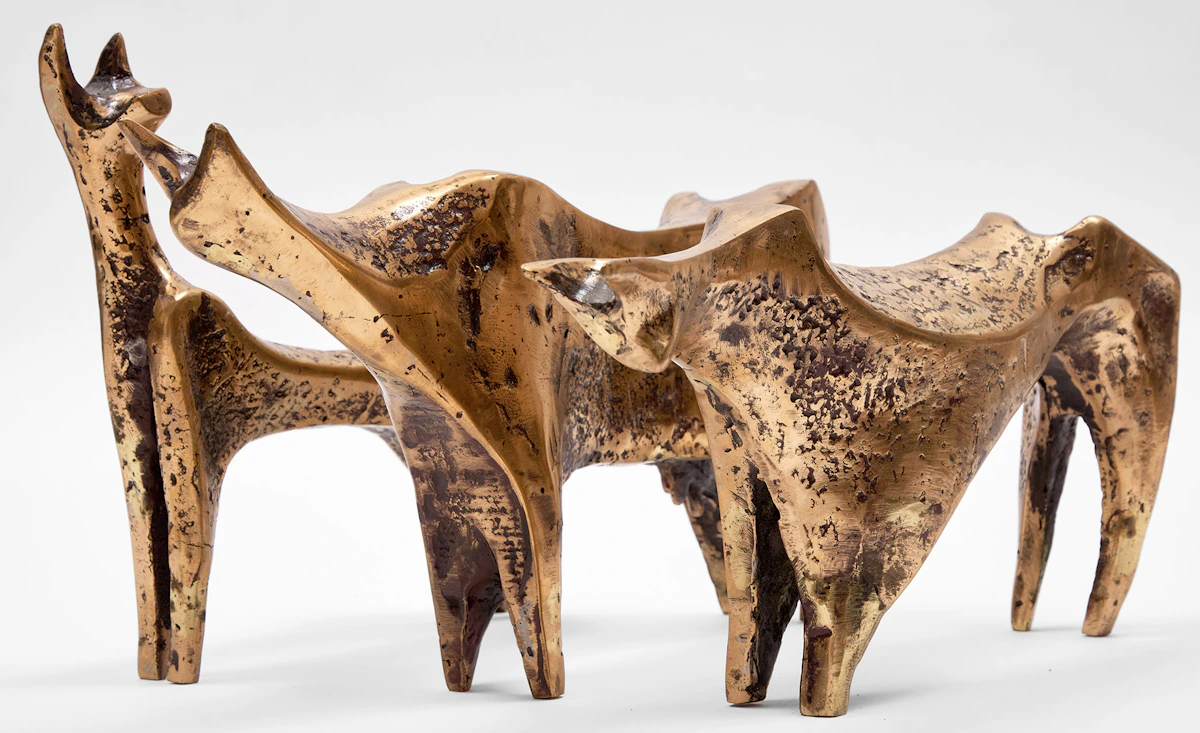 Aharon Bezelel, The Caravan, three bronze sculptures, 1973