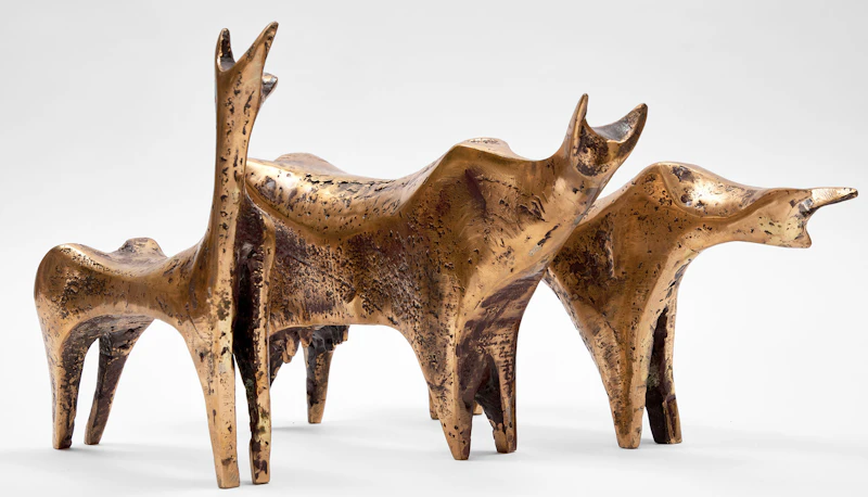 Aharon Bezelel, The Caravan, three bronze sculptures, 1973 - view 3