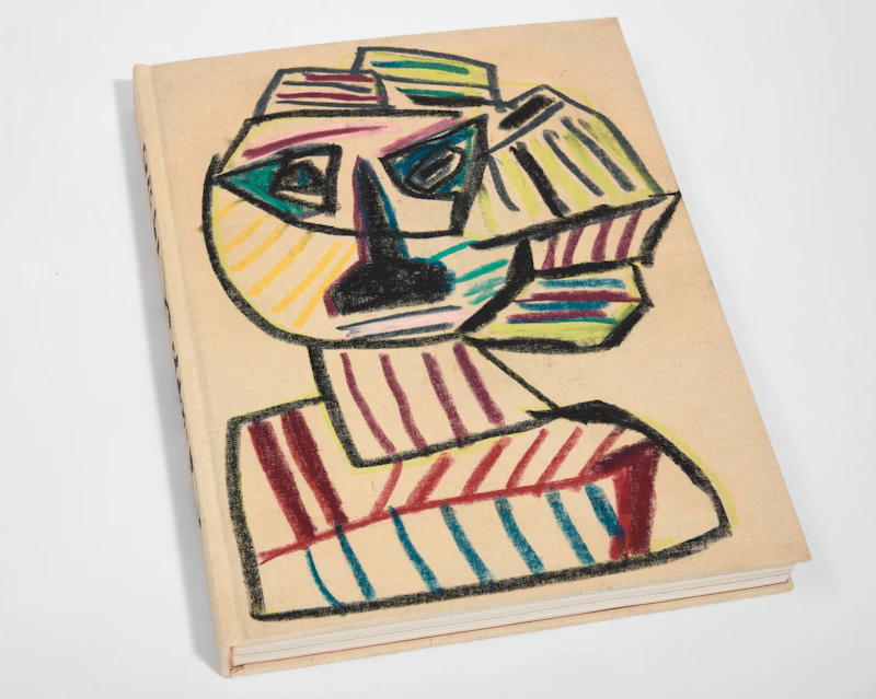 Karel Appel, Painted Book Cover, colour crayon on a canvas-bound book, 1980 - view 2