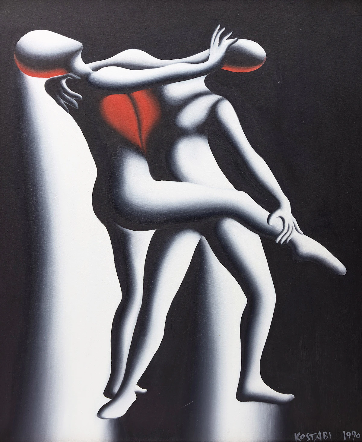 Mark Kostabi, Aorta, oil on canvas