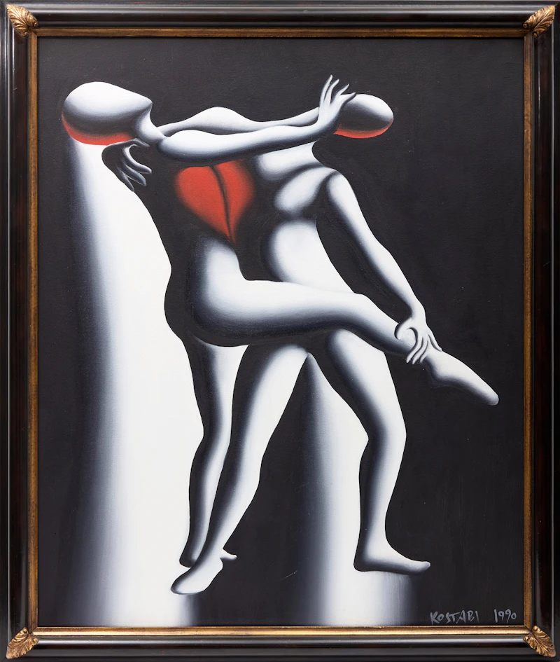 Mark Kostabi, Aorta, oil on canvas - view 2