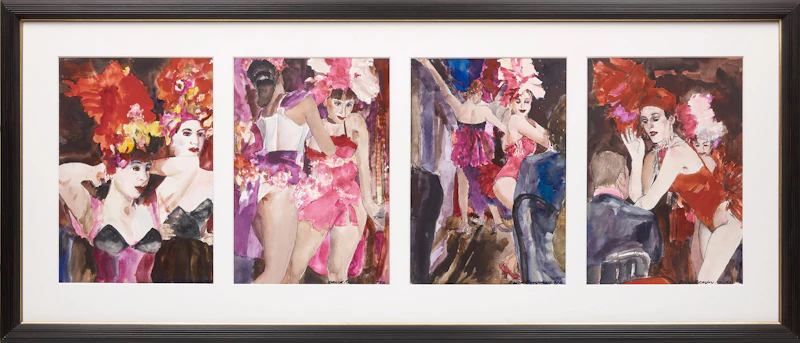 David Remfry, Burlesque Dancers, acrylic on paper - view 2