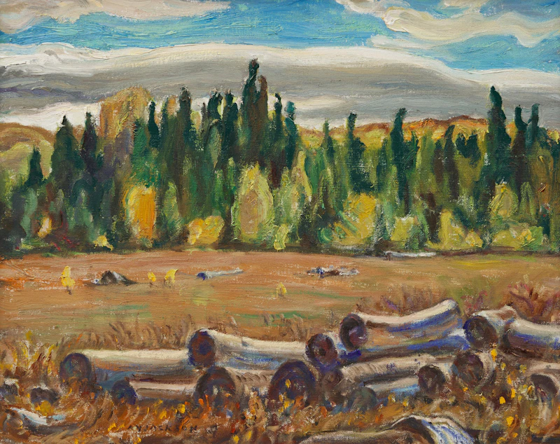 Alexander Young Jackson, Landscape with Timber, oil on canvas