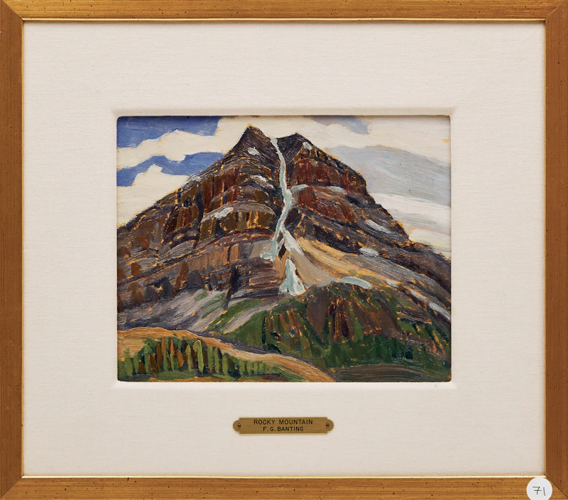 Frederick Grant Banting, Rocky Mountain, double-sided oil on board - view 2