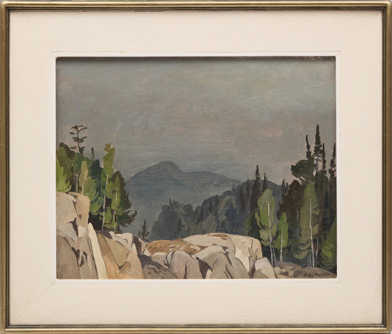 Alfred Joseph Casson, Grey Day, Whitefish Falls, oil on board, circa 1966 - view 2