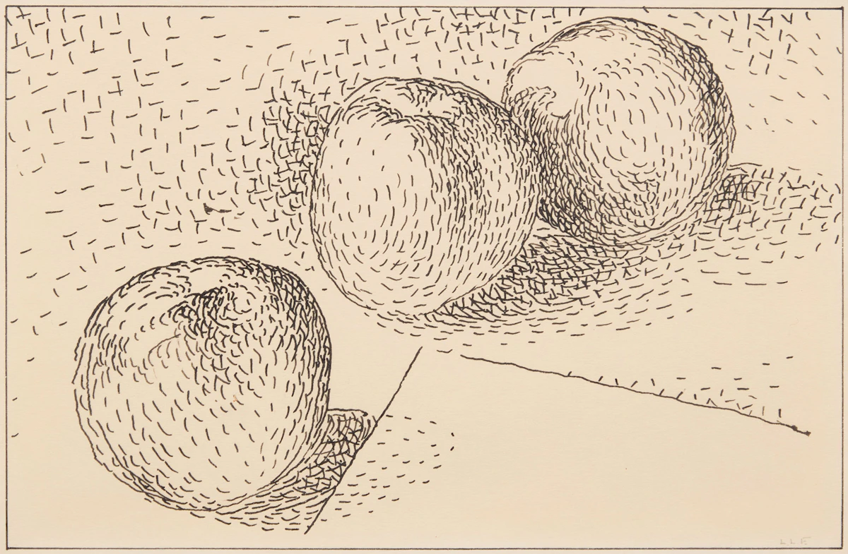 Lionel LeMoine FitzGerald, Apples; Apples, 1955, two ink drawings