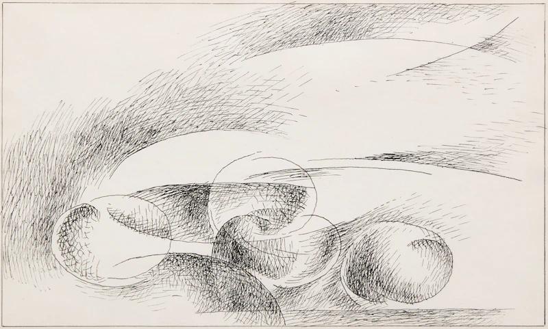 Lionel LeMoine FitzGerald, Apples; Apples, 1955, two ink drawings - view 4