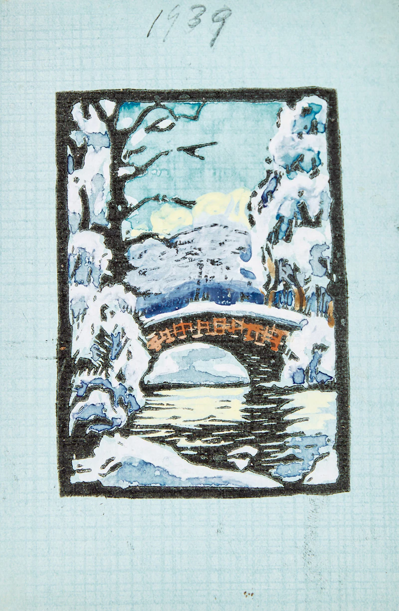 Muriel Stark, Assorted Cards, Prints & Originals, nine prints with hand colouring and two pencil, ink and watercolour drawings - view 4