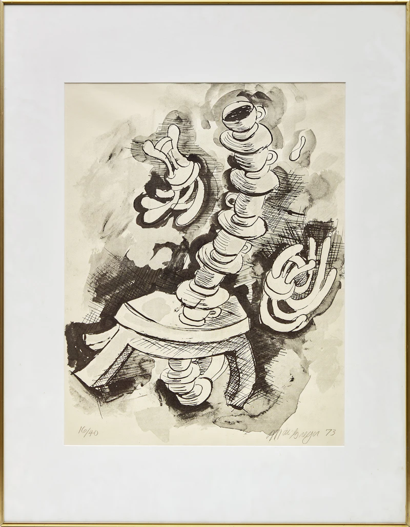 John MacGregor, Untitled (Stack of Cups), lithograph, 1973 - view 2