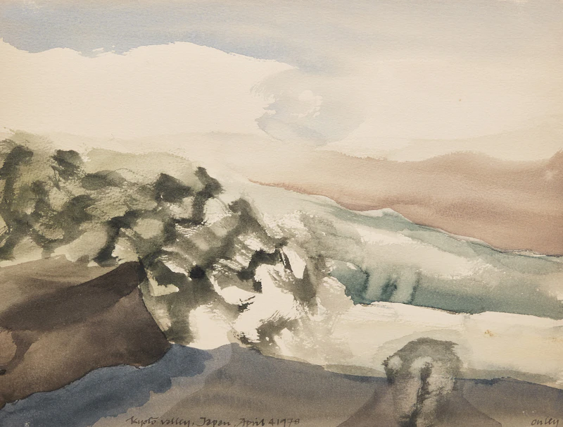 Toni Onley, Kyoto Valley, Japan, 1978, watercolour