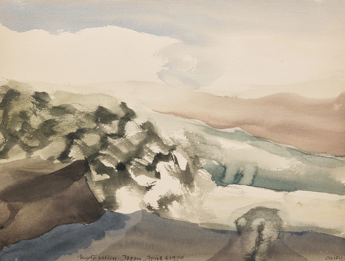 Toni Onley, Kyoto Valley, Japan, 1978, watercolour