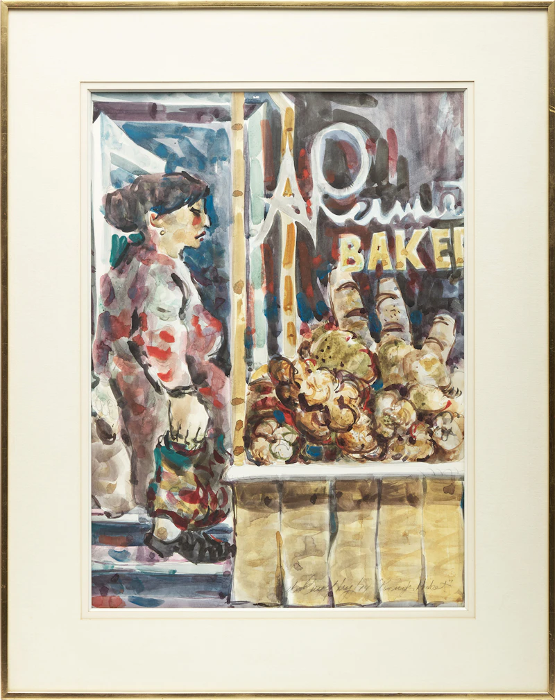 Aba Bayefsky, Kensington Market, watercolour, 1974 - view 2