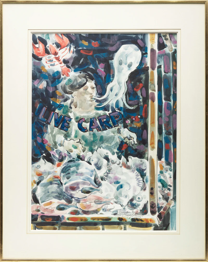 Aba Bayefsky, Kensington Market, watercolour, 1975 - view 2