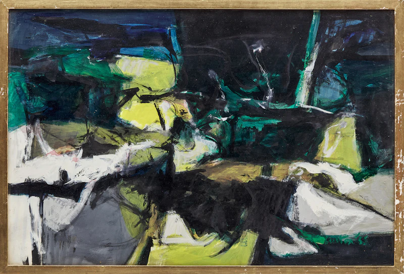 Dennis Eugene Norman Burton, West Shore, 1958, ink, casein and oil glazes on illustration board - view 2