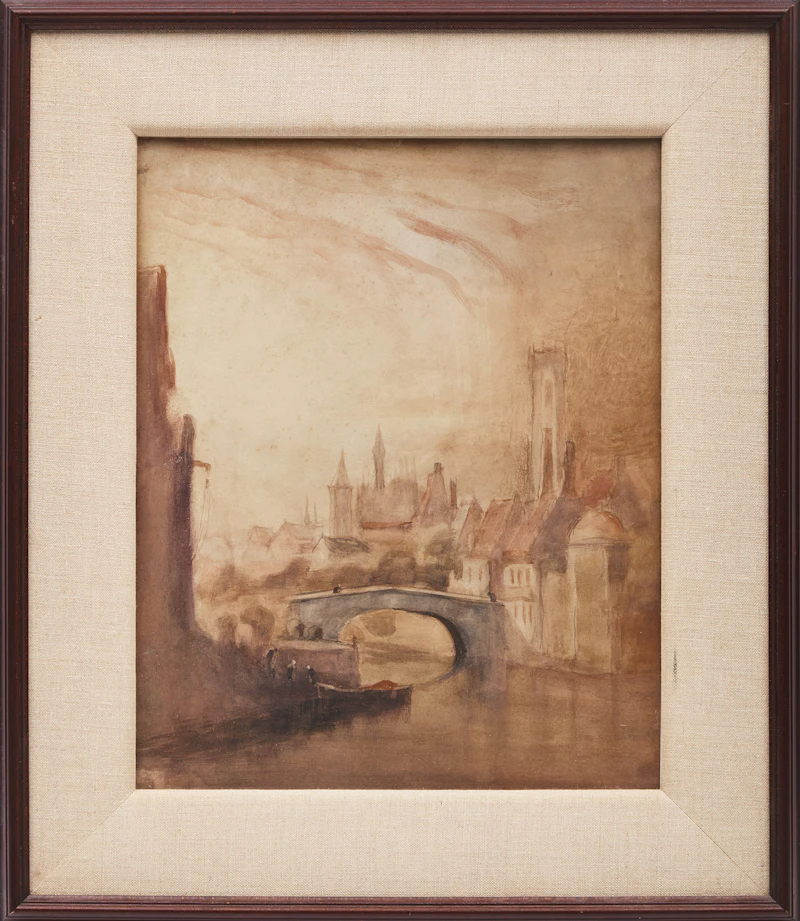John Hammond, Bruges, Belgium, watercolour on paper mounted to board - view 2