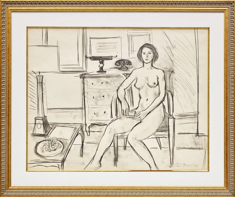 René Marcil, Untitled (Nude in an Interior), graphite, 1951 - view 2